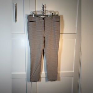 LOFT the Sutton skinny  Checkered Pants - Beige and Black